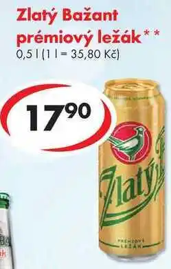 CBA Zlatý Bažant prémiový ležák, 0,5 l nabídka