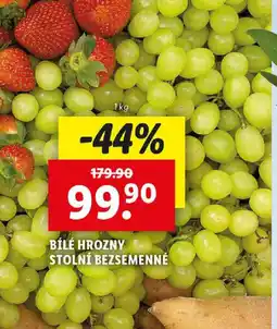 Lidl Bílé hrozny stolní bezsemenné nabídka