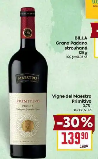 Billa Vigne del Maestro Primitivo 0,75l nabídka