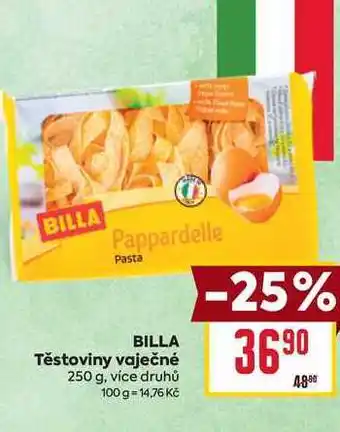 Billa BILLA Těstoviny vaječné 250 g nabídka