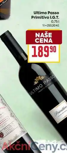 Billa Ultimo Passo Primitivo I.G.T. 0,75l nabídka