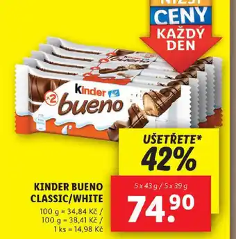 Lidl KINDER Bueno classic/white nabídka