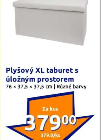 Action Plyšový XL taburet s úložným prostorem nabídka