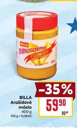 Billa BILLA Arašídové máslo 400 g nabídka