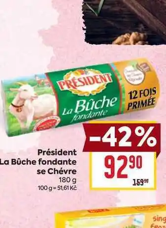 Billa Président La Bûche fondante se Chévre 180 g nabídka