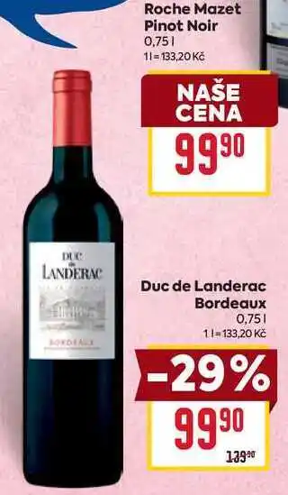 Billa Duc de Landerac Bordeaux 0,75l nabídka