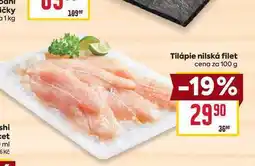 Billa Tilápie nilská filet cena za 100g nabídka