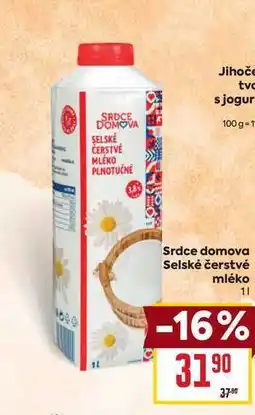 Billa Srdce domova Selské čerstvé mléko 1l nabídka