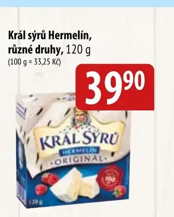 Bala Král sýrů Hermelín, různé druhy nabídka