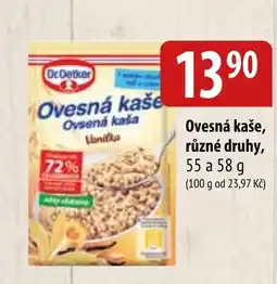 Bala Ovesná kaše, různé druhy, nabídka