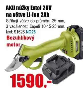 EVA AKU nůžky Extol 20V na větve Li-Ion 2Ah nabídka