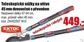 EVA Teleskopické nůžky na větve 45 mm dvousečné s převodem nabídka