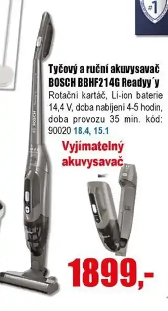 EVA Tyčový a ruční akuvysavač BOSCH BBHF214G Readyy'y nabídka