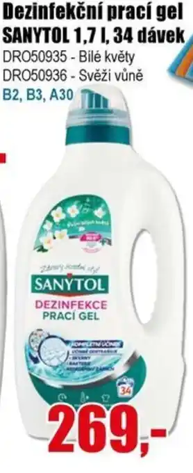 EVA Dezinfekční prací gel SANYTOL 1,7 1,34 dávek nabídka