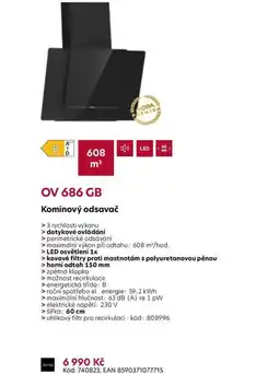 Möbelix OV 686 GB Komínový odsavač nabídka