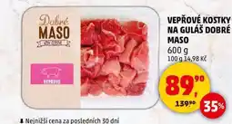 Penny Market VEPŘOVÉ KOSTKY NA GULÁŠ DOBRÉ MASO, 600 g nabídka