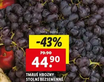 Lidl Tmavé hrozny stolní bezsemenné nabídka