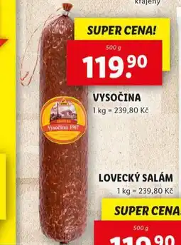 Lidl Vysočina nabídka