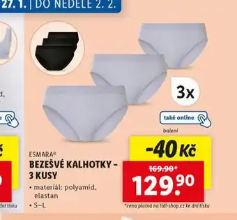 Lidl Bezešvé kalhotky nabídka