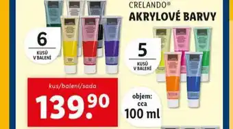 Lidl Akrylové barvy nabídka