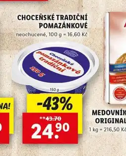 Lidl Choceňské tradiční pomazánkové nabídka