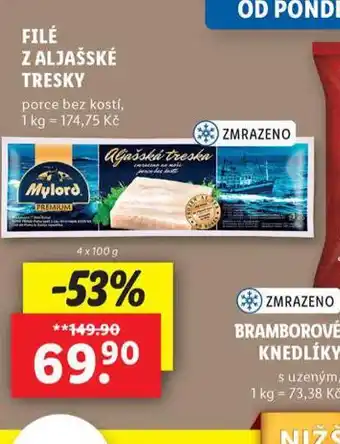 Lidl Filé z aljašské tresky nabídka