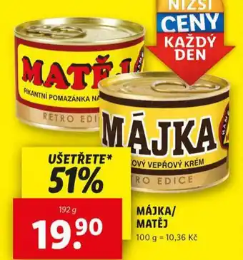 Lidl Májka / matěj nabídka