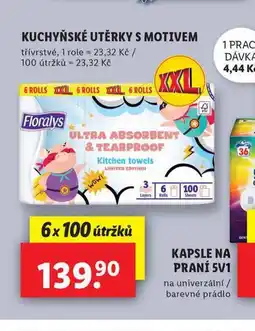 Lidl Floralys kuchyňské utěrky nabídka