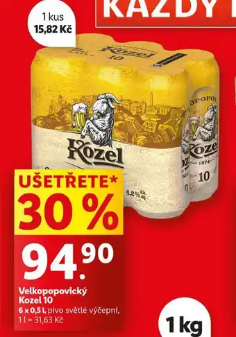 Lidl Pivo velkopopovický kozel nabídka