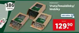 Lidl Vruty / hmoždinkx / hřebíky nabídka