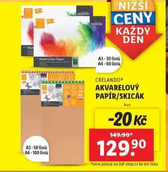 Lidl Akvarelový papír nabídka