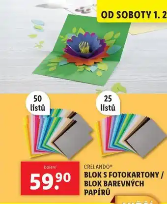 Lidl Blok barevných papírů nabídka