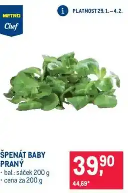 Makro Špenát baby praný nabídka