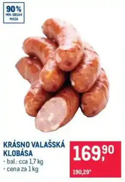 Makro Krásno valašská klobása nabídka