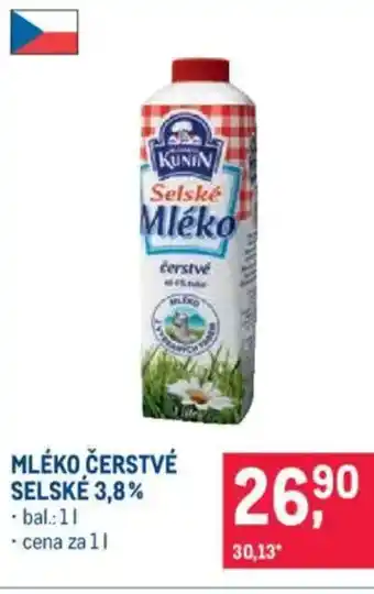 Makro Mléko čerstvé selské 3,8% nabídka