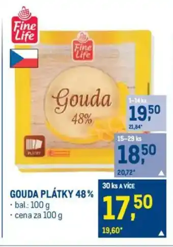 Makro Gouda plátky 48% nabídka