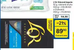 Tesco L'Or Kávové kapsle, 52 g. vybrané druhy nabídka