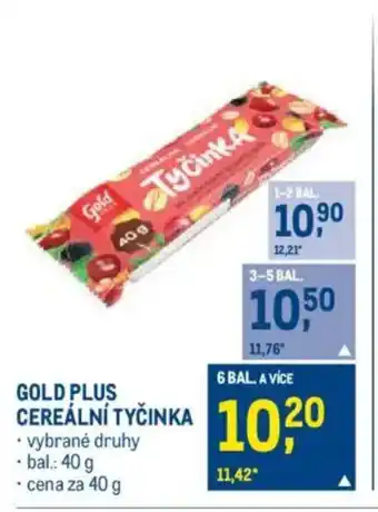 Makro Gold plus cereální tyčinka nabídka