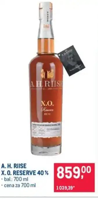 Makro A. H. RIISE X. o. reserve 40% nabídka