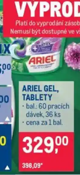 Makro ARIEL Gel, tablety nabídka