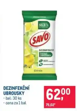 Makro SAVO Dezinfekce cistic ubrousky nabídka