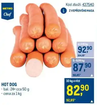 Makro Hot dog nabídka