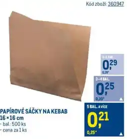 Makro Papírové sáčky na kebab nabídka