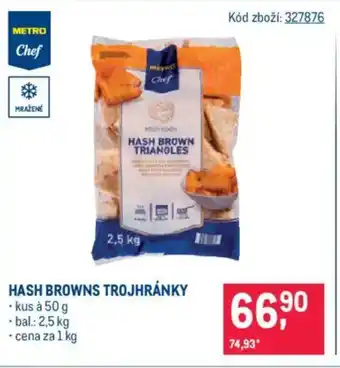 Makro Hash browns trojhránky nabídka