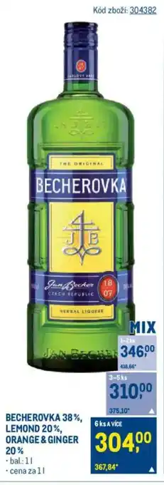 Makro BECHEROVKA 38%, lemond 20%, orange & ginger 20% nabídka