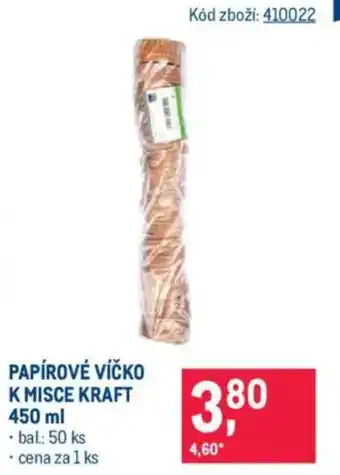 Makro Papírové víčko k misce kraft nabídka