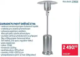 Makro Zahradní plynový ohřívač etna nabídka