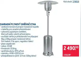 Makro Zahradní plynový ohřívač etna nabídka