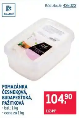 Makro Pomazánka česneková, budapestska, pažitková nabídka