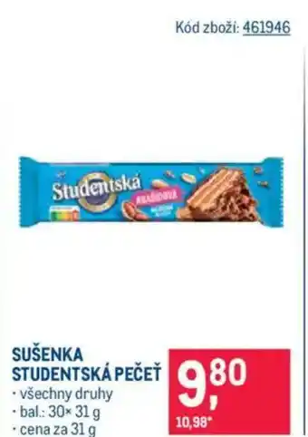 Makro Sušenka studentská pečeť nabídka